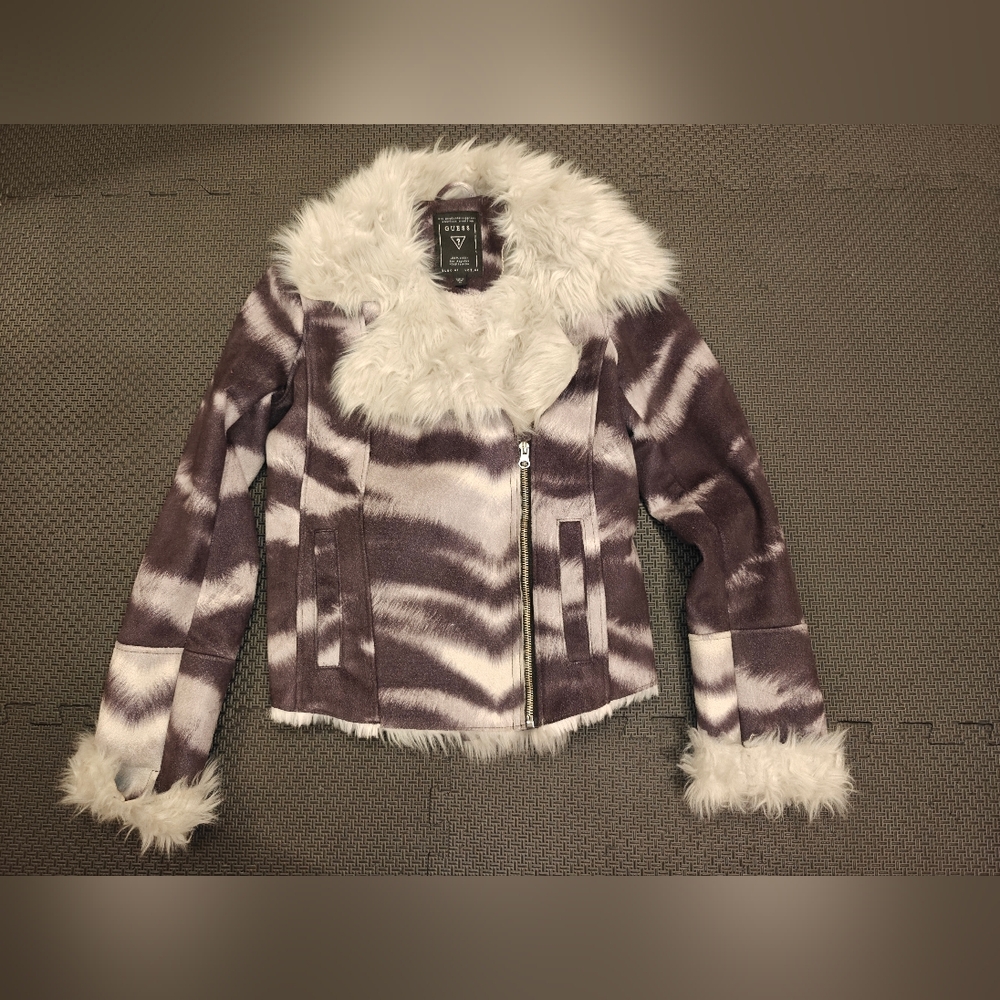 Guess Faux Fur Teddy Jacket xs